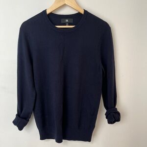 Banana Republic 100% Merino Wool Navy Blue Crewneck Sweater